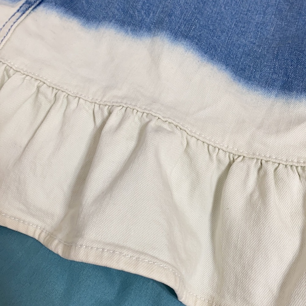 Kate Spade denim jacket dip dye peplum ruffle style size large - Picture 9 of 15